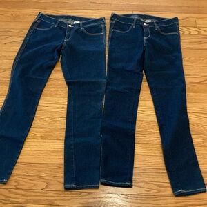 Two pairs of low waist skinny H&M jeans